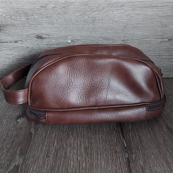 Penguin By Munsingwear Men's Toiletry Travel Bag Pouch Brown - Picture 3 of 8